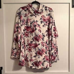 LuLaRoe Amber White and Pink Floral Hoodie NWT